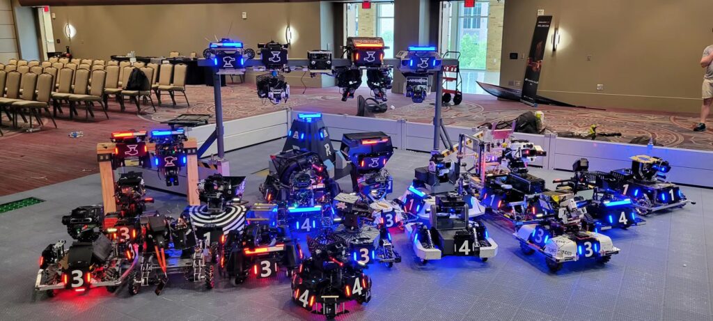 Wide view of the RoboMaster competition field.