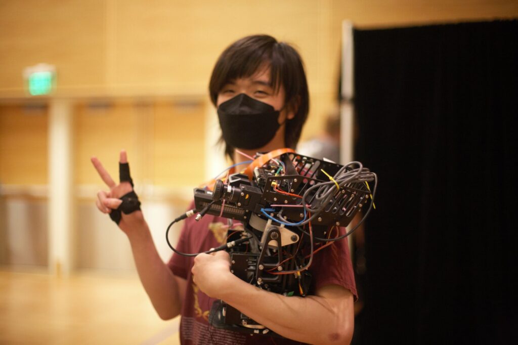 Team member at the RoboMaster competition.